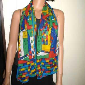 VINTAGE MISSONI  80s Couture SILK CHIFFON Scarf